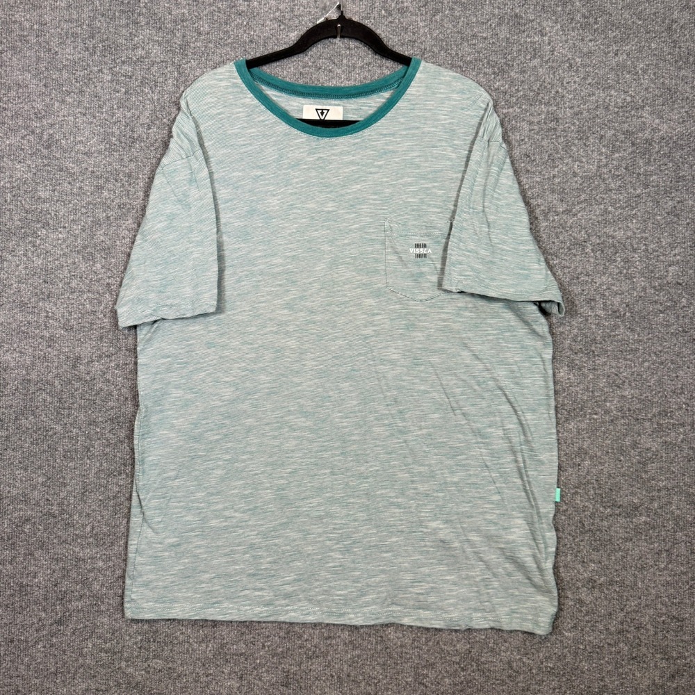 Vissla Shirt Mens XLBlue Tshirt Striped Pocket Tee Cotton‎ Casual Beach Everyday